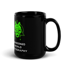 Load image into Gallery viewer, Black and Green AWP Wolf Mug 15oz │ Abandoned World Photography Urbex Shop

