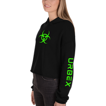 Load image into Gallery viewer, Black and Green Womens Urbex Cropped Hoodie │ Abandoned World Photography Urbex Shop
