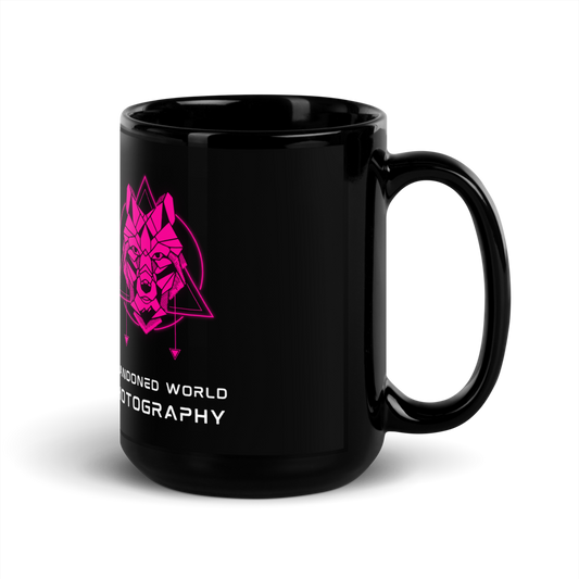 Black and Pink AWP Wolf Mug 15oz │ Abandoned World Photography Urbex Shop