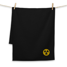 Load image into Gallery viewer, Black and Yellow Biohazard Turkish Cotton Towel  │ Abandoned World Photography Urbex Shop
