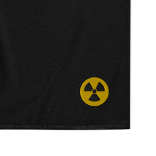 Load image into Gallery viewer, Black and Yellow Biohazard Turkish Cotton Towel │ Abandoned World Photography Urbex Shop

