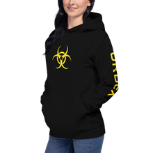 Load image into Gallery viewer, Black and Yellow Biohazard Urbex Unisex Hoodie │ Abandoned World Photography Urbex Shop
