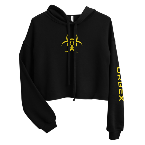 Black and Yellow Women's Urbex Cropped Hoodie
