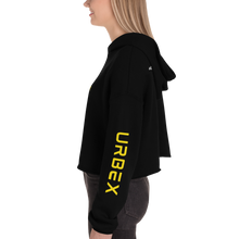 Load image into Gallery viewer, Black and Yellow Women&#39;s Urbex Cropped Hoodie
