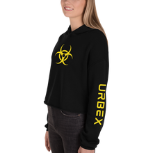 Load image into Gallery viewer, Black and Yellow Women&#39;s Urbex Cropped Hoodie
