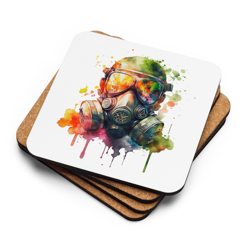 Gas Mask Watercolour Urbex Coaster 1