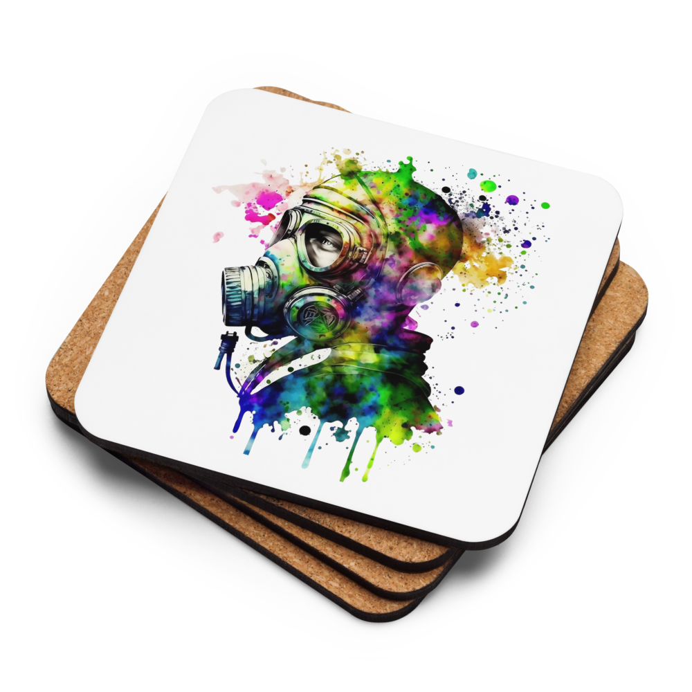 Gas Mask Watercolour Urbex Coaster
