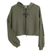 Load image into Gallery viewer, Military Green and Black Women&#39;s Urbex Cropped Hoodie
