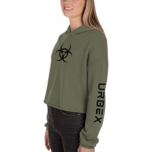 Load image into Gallery viewer, Military Green and Black Women&#39;s Urbex Cropped Hoodie
