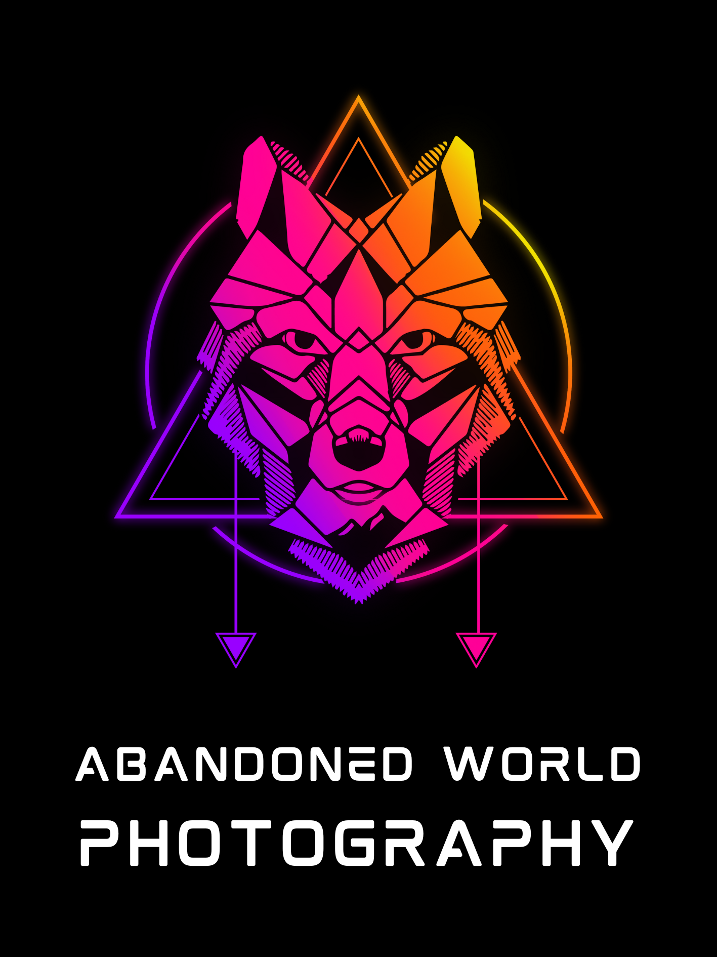 Neon Multi-Coloured Wolf T-Shirt Unisex
