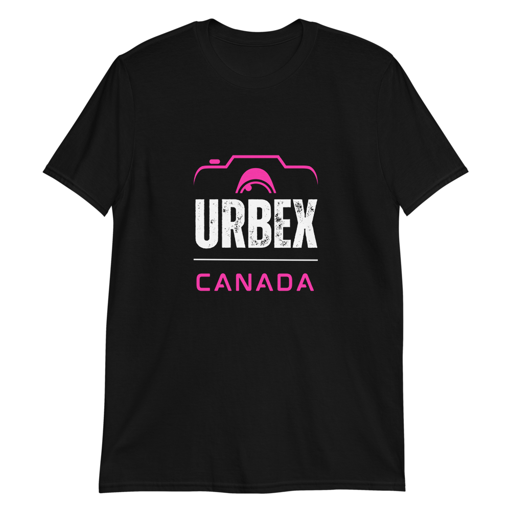 Black and Pink Urbex Canada Unisex T-shirt │ Abandoned World Photography Urbex Shop