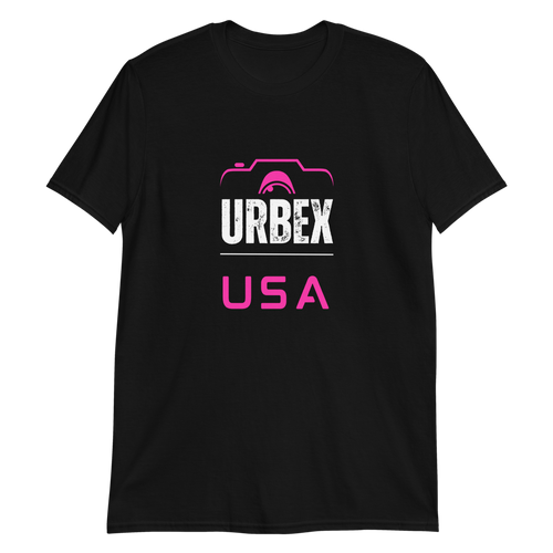 Black and Pink Urbex USA Unisex T-Shirt │ Abandoned World Photography Urbex Shop