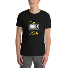 Load image into Gallery viewer, Black and Yellow Urbex USA Unisex T-Shirt
