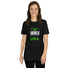 Load image into Gallery viewer, Black and Green Urbex USA Unisex T-Shirt │ Abandoned World Photography Urbex Shop
