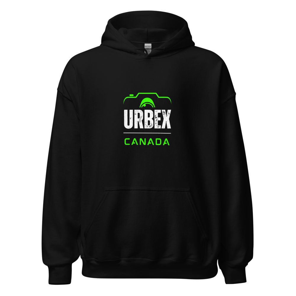 Black and Green Urbex Canada Unisex Hoodie │ Abandoned World Photography Urbex Shop