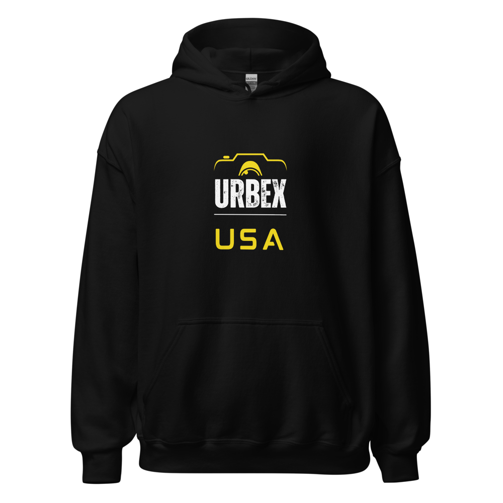 Black and Yellow Urbex USA Unisex Sweater  │ Abandoned World Photography Urbex Shop