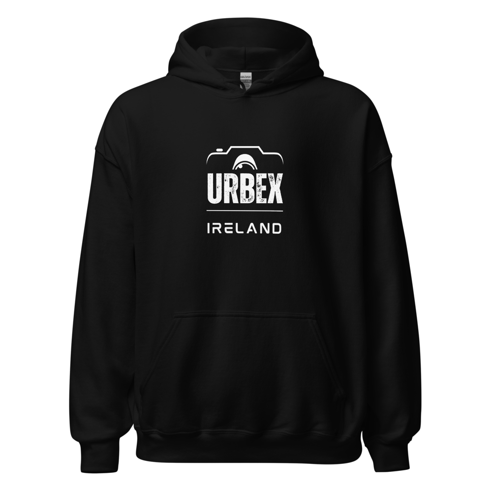Black and White Urbex Ireland Unisex Hoodie │ Abandoned World Photography Urbex Shop