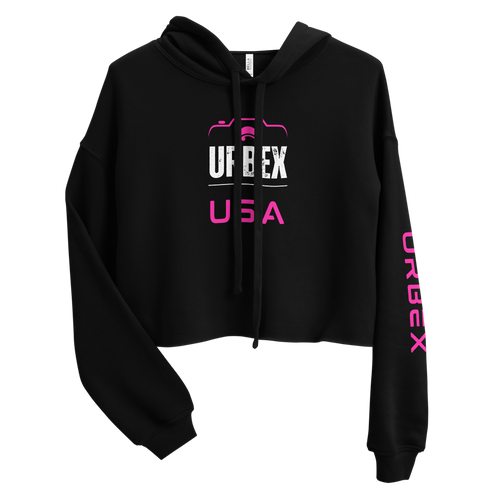 Black and Pink Urbex USA Womens Cropped Sweater │ Abandoned World Photography Urbex Shop