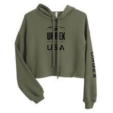 Load image into Gallery viewer, Green and Black Urbex USA Women&#39;s Cropped Sweater
